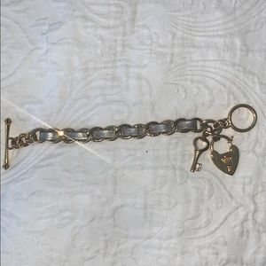 Juicy Couture Leather and Gold Link Bracelet